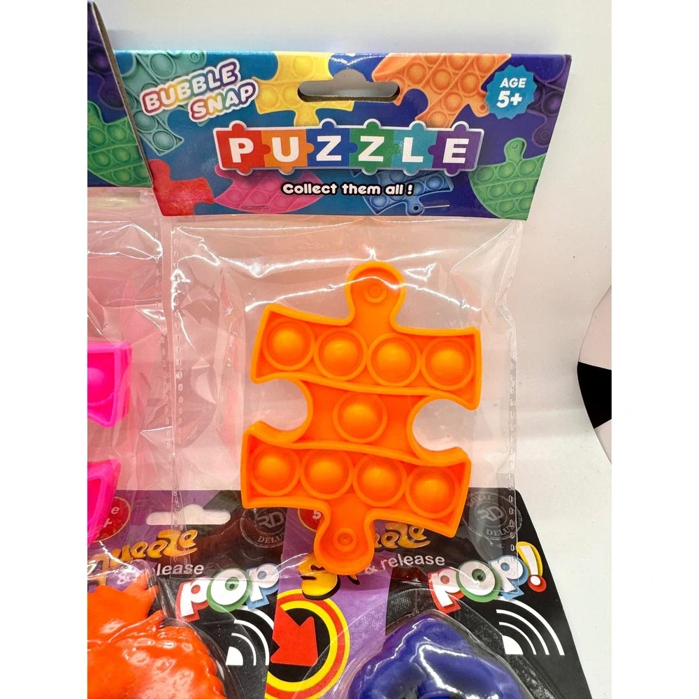 Fidget Toy Sensory Pop Bundle 10pc Set Bubble Snap Puzzle Squeeze Snapper New‎